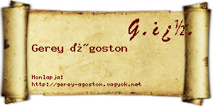Gerey Ágoston névjegykártya